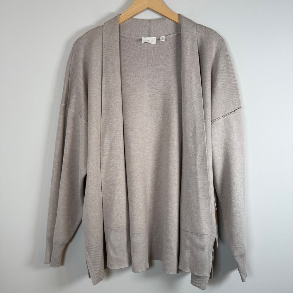 NEW Cyrus Women's Size Large Open Front Knit Cardigan Sweater‎ Kitten HTR NWT